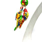 Signed Lunch At The Ritz Lively Enameled Multi-Colored Parrot Dangle Brooch