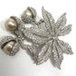 Signed Staret Clear Floral Brooch with Three Large Faux Pearls