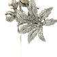 Signed Staret Clear Floral Brooch with Three Large Faux Pearls