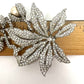 Signed Staret Clear Floral Brooch with Three Large Faux Pearls