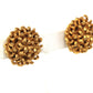 Signed Crown Trifari Vintage 3 Dimensional Gold Tone Round Clip Back Earrings