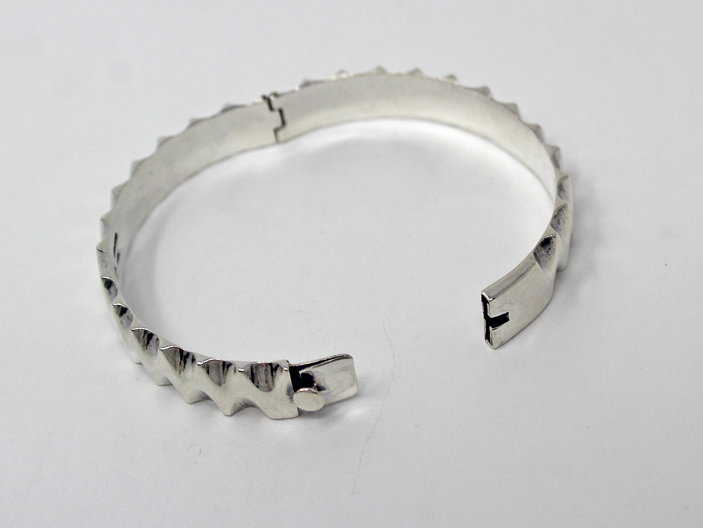 Taxco Sterling Silver Clamper Bracelet Designer Signed
